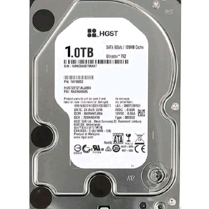 HDD 1TB HARDISK 1TB Internal Cctv Harddisk PC 3.5" Sata HGST Storage