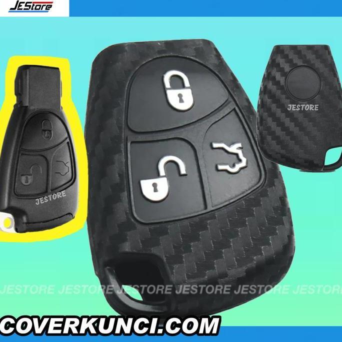 Promo Cover Kunci MERCEDES BENZ W203 C CLASS Casing Kunci W203 Sarung CARBON Silicone Remote Key Dis