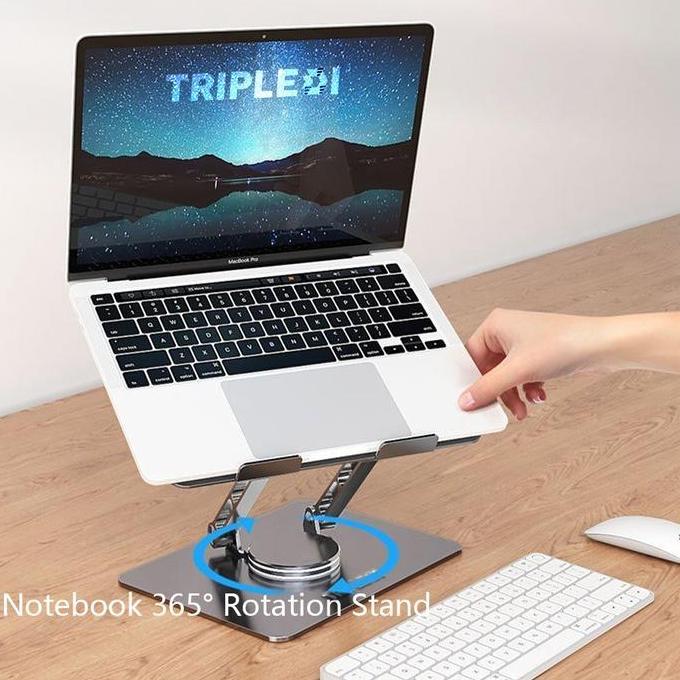 Murah Tripledi Laptop Stand 17.3 Inch Aluminium Alloy Td305 Rotatable Holder Penyangga Adjustable Du