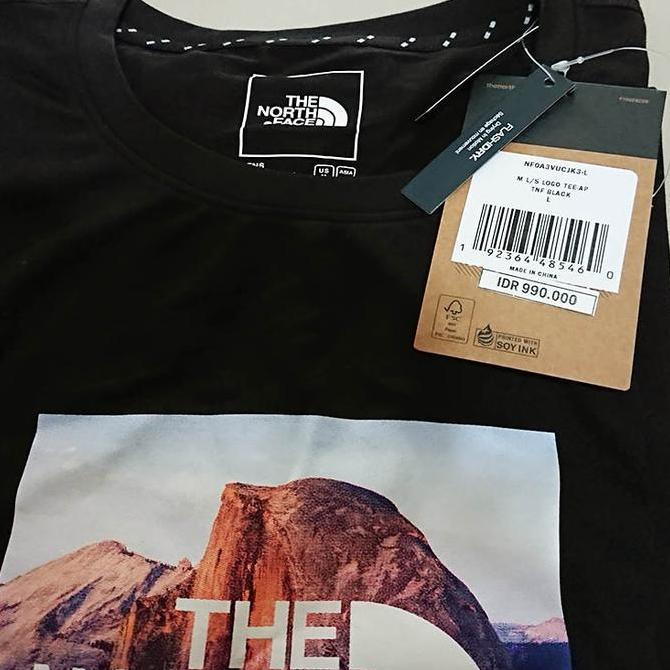 Grosir Kaos The North Face Tnf Long Sleeve Logo Tee Black Original
