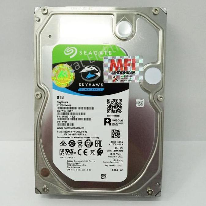 HDD Seagate Skyhawk MFI 8TB (Garansi Resmi 3 Tahun) Harddisk CCTV