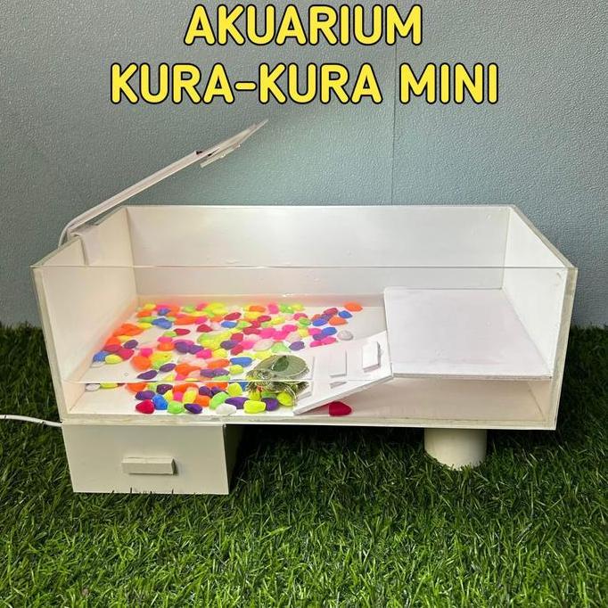AKUARIUM KURA KURA DENGAN LACI HANYA UNTUK KURA KURA Akrilik Mini Aquarium aquascape full set paluda