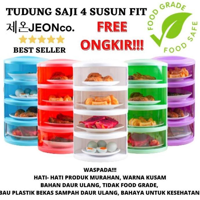 P_dalali - [COD] rak Tudung Saji FIT 4 Susun TANPA RING Lebih Tebal FOOD GRADE Cover Tempat Penyimpa