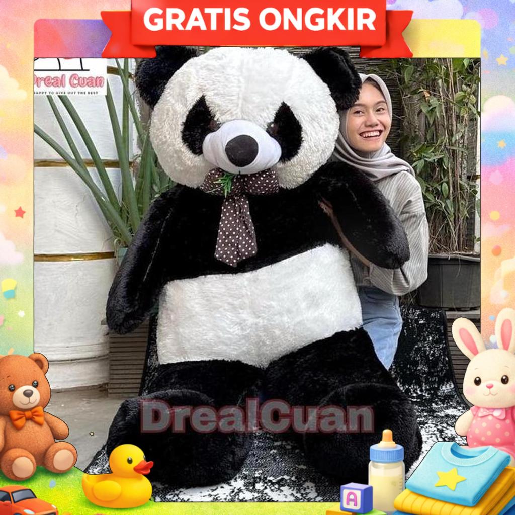 Boneka Panda Hitam Putih 1,3 Meter & 1,5 Meter Super Jumbo Premium Dolls Set Hadiah Boneka Teddy Bam