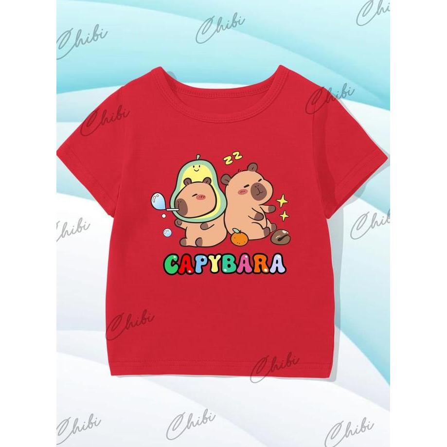 DB210 - Kaos Anak Unisex Motif CAPYBARA trendly 2025