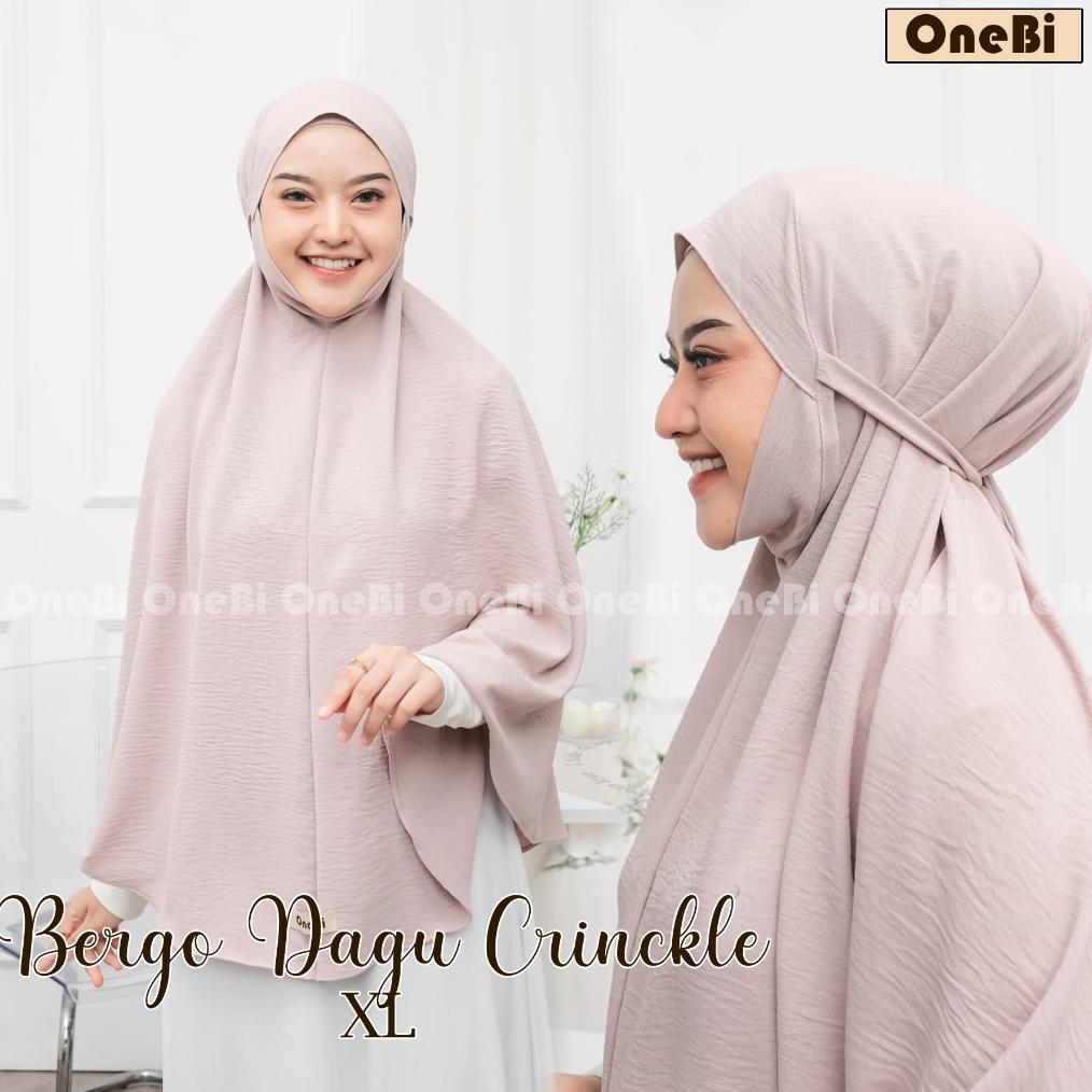 Hijab dagu tali syar'i Crinkle size XL jumbo Bergo dagu malay syar'i