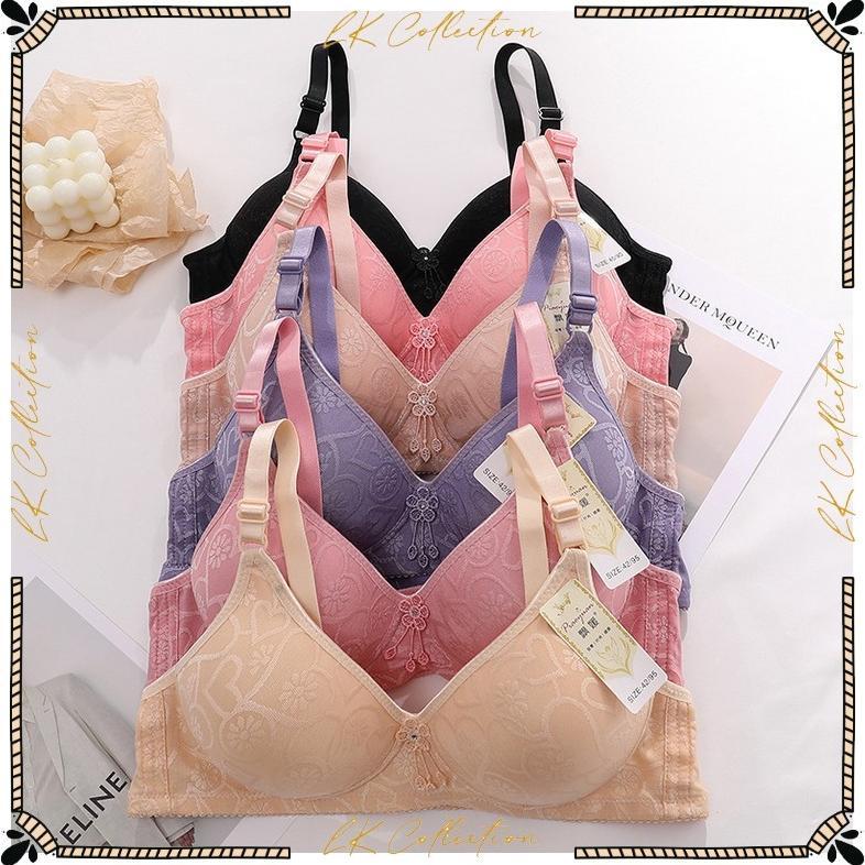 Bra Wanita BH Premium Ukuran Jumbo BH Busa Tanpa Kawat Bra Wanita Big Size Motif Bunga