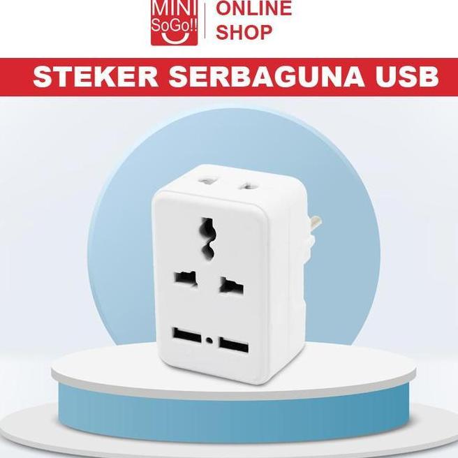 Steker T Multi Serbaguna 2 Lubang 2 Port Usb Steker Usb