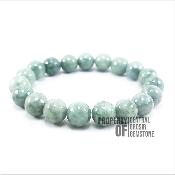 Gelang Natural Green Jade Giok Type A Burma