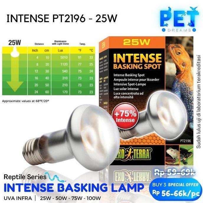 PROMO LAMPU UVA EXOTERRA BASKING INTENSE REPTIL SULCATA TORTO IGUANNA