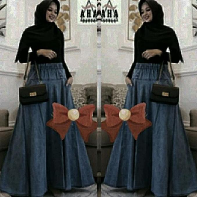Promo  Rok Payung Jeans Jumbo / Rok Jeans Super Jumbo