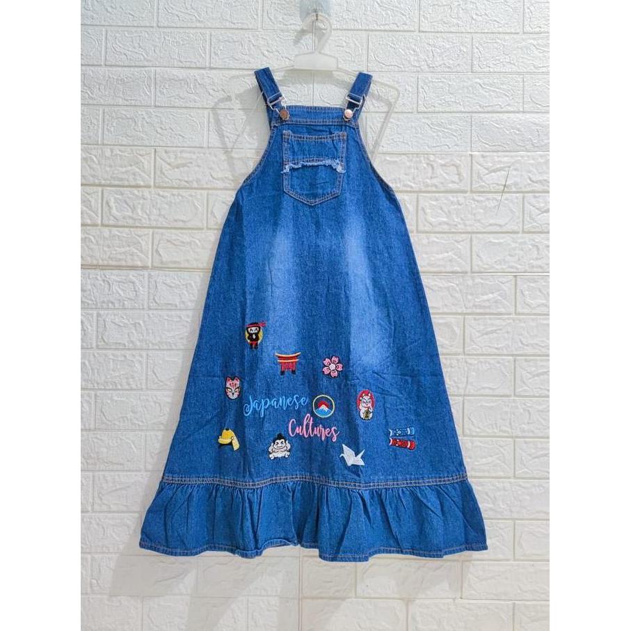 DS119 >> overall/wearpack/jumsuit/rok kodok panjang jeans anak perempuan berkualitas/jeans anak/jums