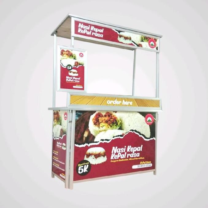 Terlaris [B23] Booth Portable / Gerobak Lipat + Atap