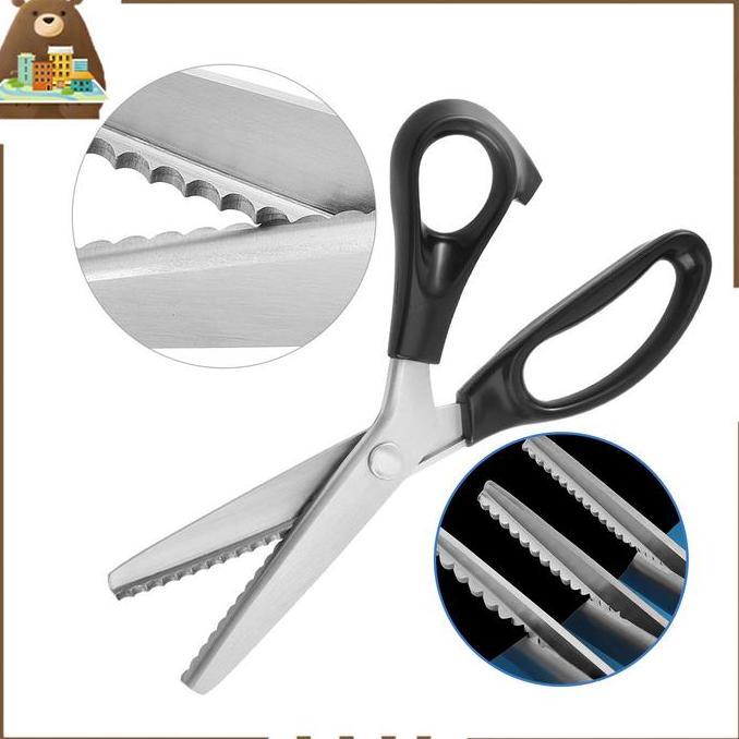 Gunting Gelombang Kain / Gunting Gerigi Kain / Gunting Bahan Kain Zigzag Stainless Steal 9"