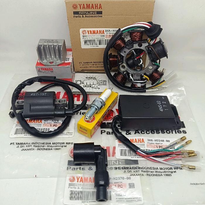Paket 6Item 3Xa Spul Cdi Koil Kiprok Busi Tutup Busi Yamaha Fizr Force One Force 1 Ori Asli Mesin Mo