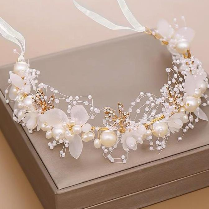 Terpopuler- ZhamusSuper Fairy Leaves Flowers Garland Hair Band Bridal Sweet Wedding Dress Children H