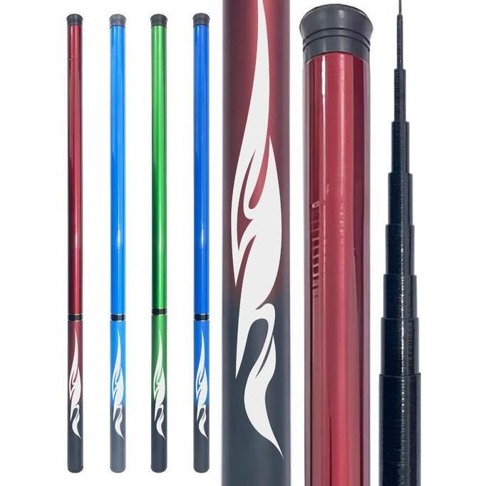 Fhistik- Joran Tegek Portable Dragon Style Bahan Full Fiber Joran Pancing Teleskopik Lentur Ringan K