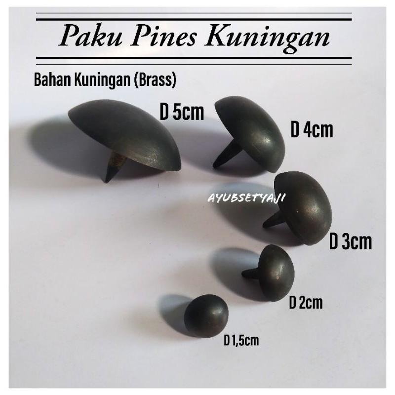 Paku Pines Kuningan Asli Aksesoris Pintu Rumah Brass Antik Paku Pines Logam Paku Payung Kuningan Pak