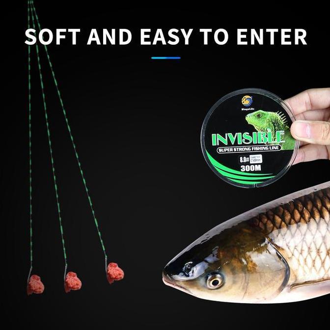 Fhistik- Alat Pancing Senar 300M Nilon Fishing Line Invisible Memancing Senar Speckle Original Benan