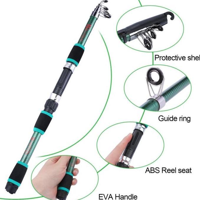 Fhistik- Sougayilang [Cod] Cheap Joran Pancing Ultralight Lipat 180Cm Serat Kaca Gagang Eva 5 Warna 