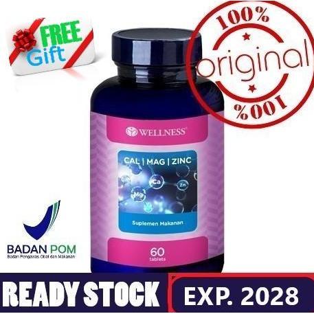 WELLNESS Cal Mag Zinc (isi 60 s) - Suplemen Makanan Kalsium Magnesium & Zinc,