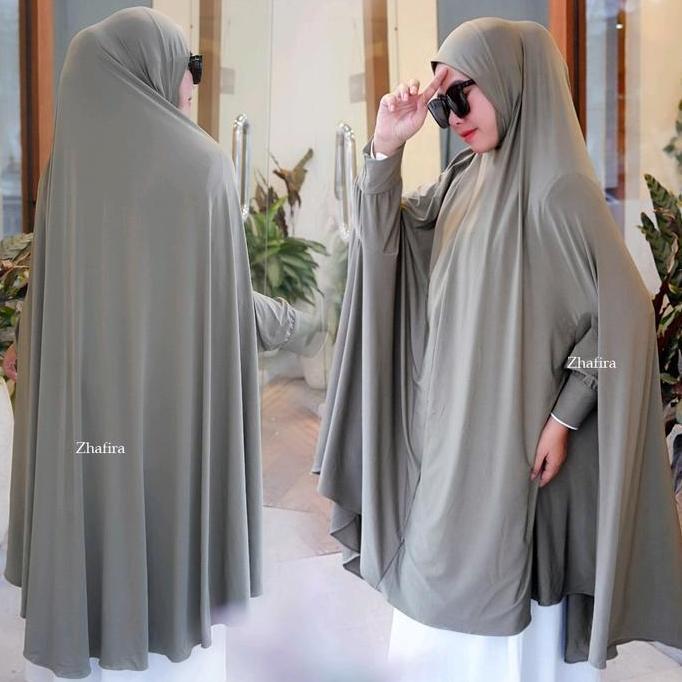 Terpopuler- Almira Lengan Polos Jumbo Hijab Jersey  Nyaman Dipakai By Zhafira Hijab