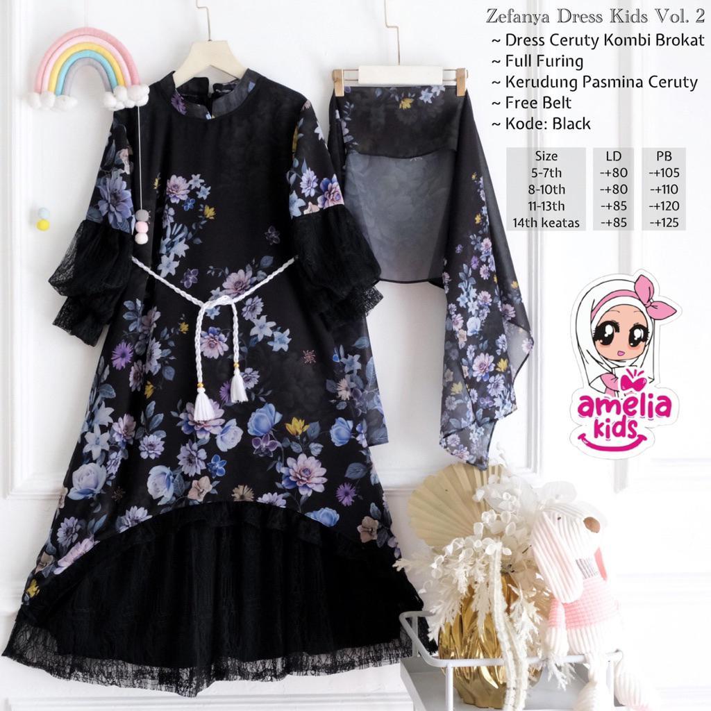 [[ New Arrival ]] Zefanya Tivania Aruna Set Kids Setelan Gamis Lebaran Anak Model Terbaru 2026  Dres