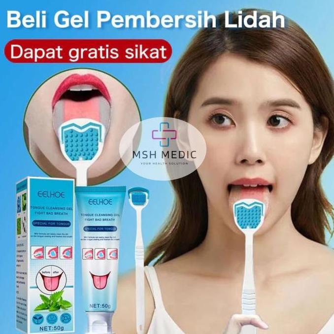 ELHOE GEL PEMBERSIH LIDAH DENGAN SIKAT LIDAH