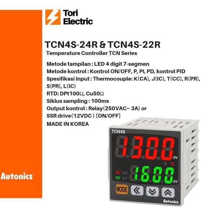 Kirimlangsung- Autonics Temperature Controller Tcn4S-24R & Tcn4S-22R 100% Ori