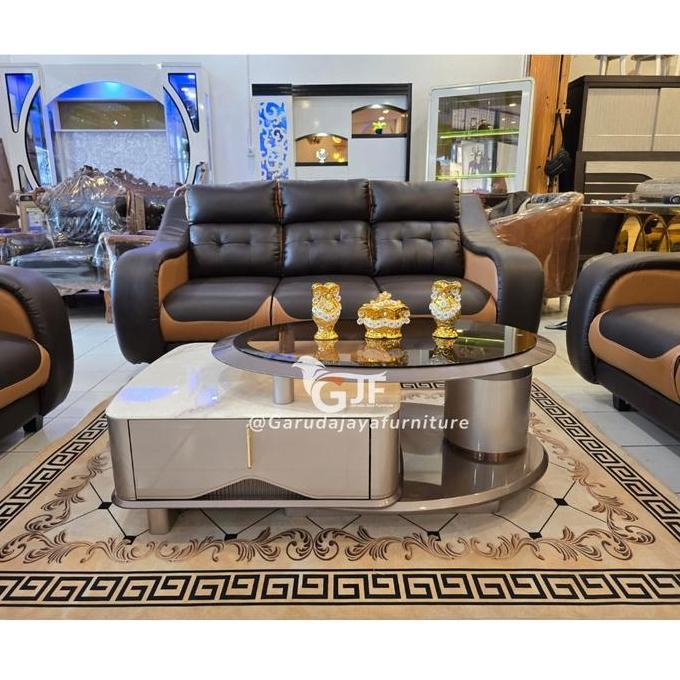 Terlaris Meja Tamu Marmer Import Ada Laci Mewah / Meja Tamu Model Baru Import Cocok Untuk Ruang Tamu