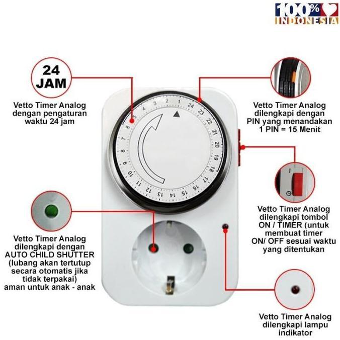 Listrikk- Dv Stop Kontak Timer Manual Timer Analog Manual Kualitas Kitani Heles