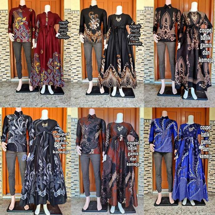 gamis couple. baju muslim, baju batik, baju wanita. batik Pekalongan