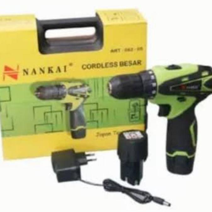 Mesin Bor Obeng Baterai Cordless Drill Nankai 12V