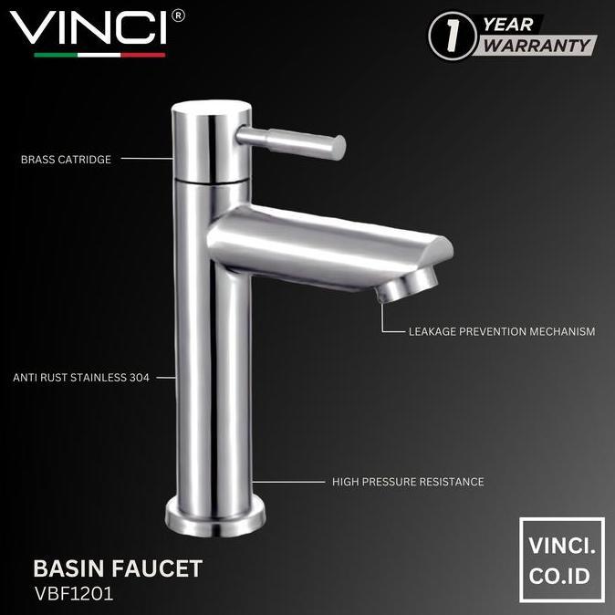 Serbaledeng- Vinci Keran Air Wastafel Kran Cuci Tangan Basin Faucet Bambu Stainless