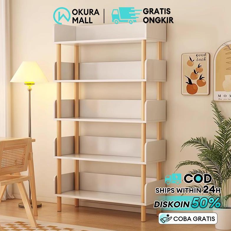 Rak Buku Kayu 6 SUSUN Rak Susun Kayu Rak Buku Penyimpanan Rak Susun Penyimpanan Praktis