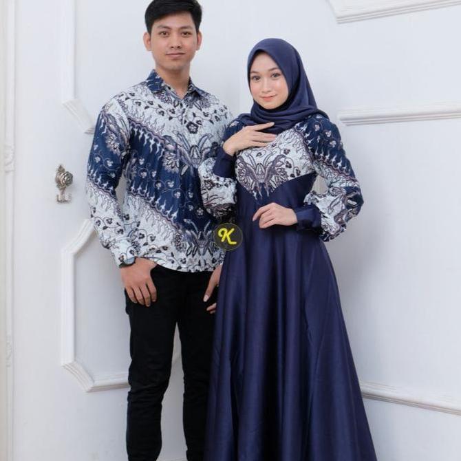 Couple gamis dan batik pasangan muslim kekinian couple larisa batik karyaku ada ld jumbo