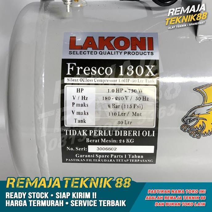 Sale Kompresor Angin / 1Hp Lakoni Fresco 130X / Kompresor Oiless /Tanpa Oli