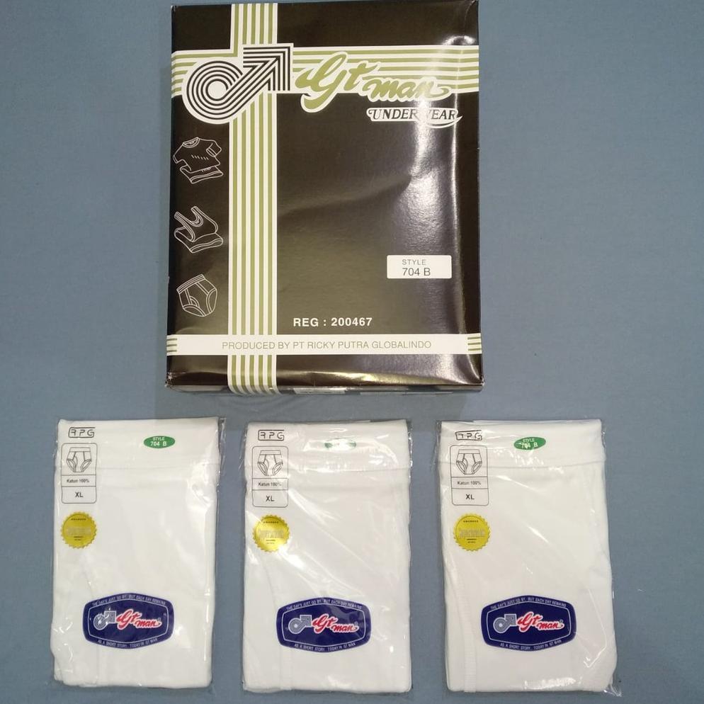 [3 Pcs] Celana Dalam Pria Dewasa GT MAN 704B Putih (02-704B)
