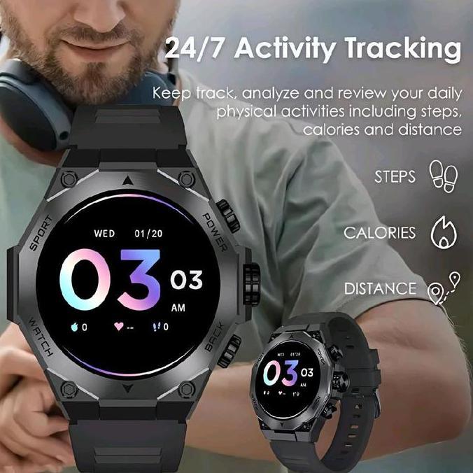 Jam Tangan Igear Tera Smartwatch - Black Layar Amoled Jam Tangan Olahraga Igear Original