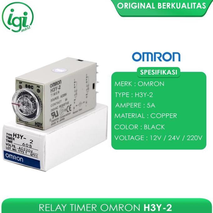 Promo TIMER DELAY RELLAY H3Y H3Y-2 DPDT RELAY H3Y2 OMRON Diskon