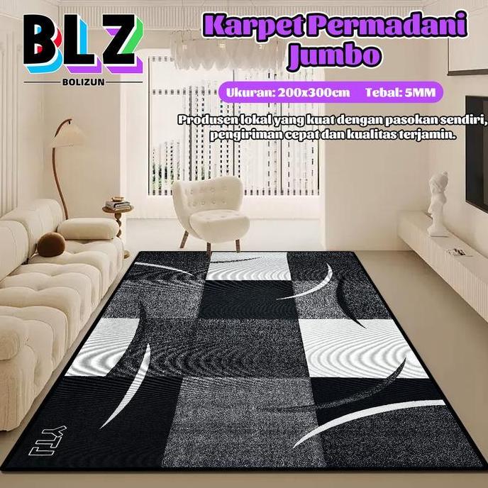 BOLIZUN Karpet Permadani Polyester uk 200x300cm(JUMBO)/Karpet Lantai Bermotif aesthetic kekinian Kar