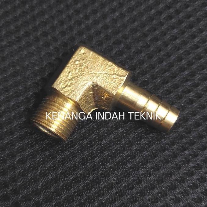 Nepel Selang L Drat Luar 3/8" x 10mm Hose Selang Kuningan / Brass