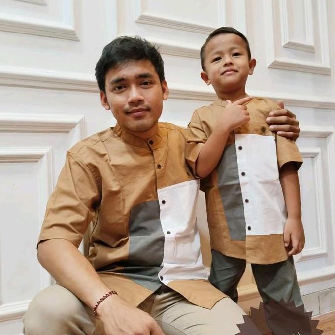 Kurta Kombinasi Couple Ayah dan Anak