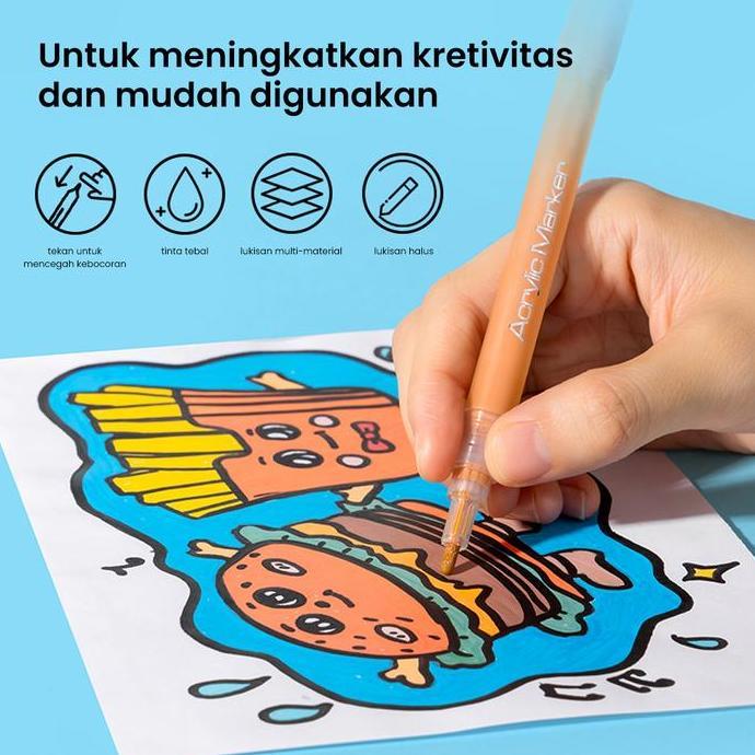 Deli Spidol Akrilik / Acrylic Marker 60 Colors HM311