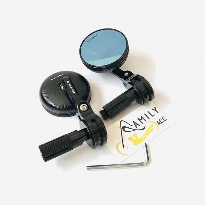 Spion Jalu Bar End Bulat Mini Scarlet Full Cnc Vespa Nmax Aerox Vario