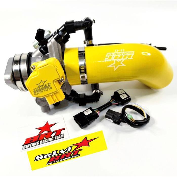 Throttle Body Tb Brt Jumbo Double Dual Dua Injector Super Flow Crf 150 Original Dan Terpercaya