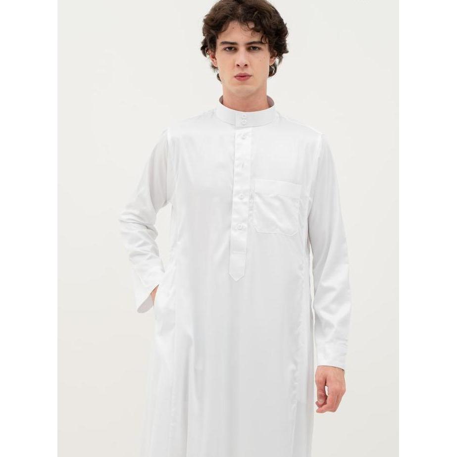AL Haramain Jubah / Gamis Pria Anak / Remaja & Dewasa Viet Polos / Jubah AL Haramain | Putih | Hitam