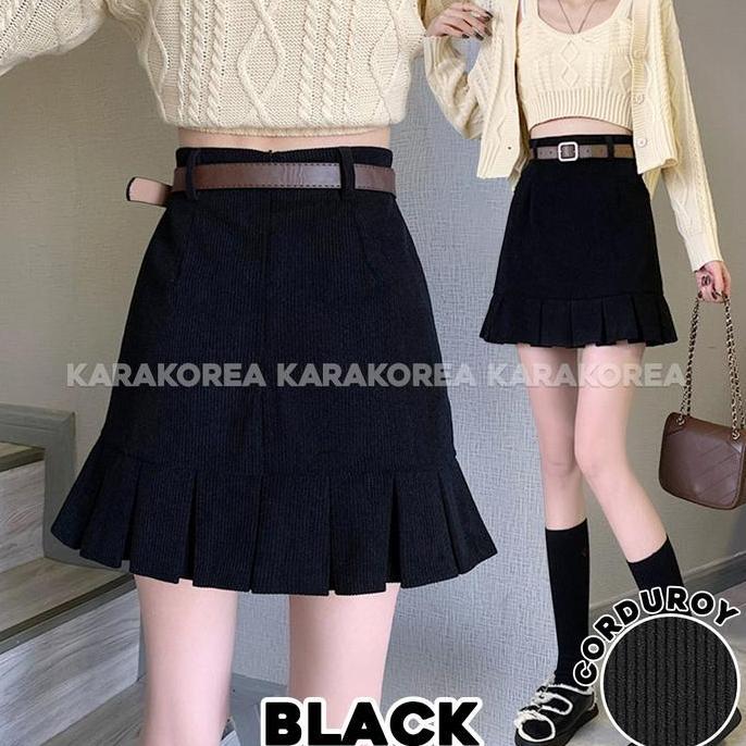 Yurima- Karakorea 307 Corduroy Velvet Skirt Korean Women Skirt Rok Pendek Rok Bludru Rok Corduroy Ro