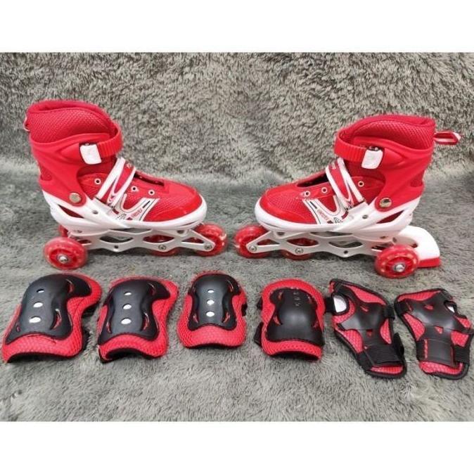 HOT SALE Sepatu Roda Inline Skate 2in1 Inline/Bajaj + Deker Safety Lengkap Outdoor Kaki