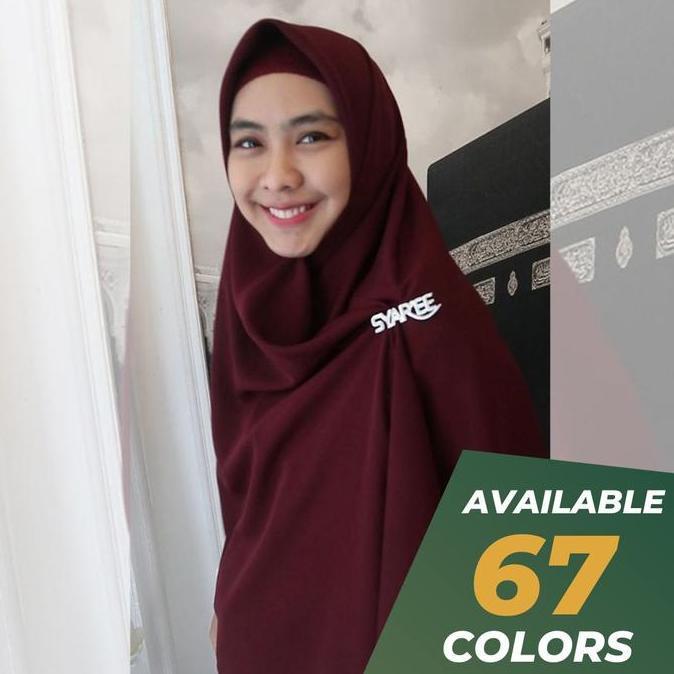 Jilbab Syar'i Segi Empat Jumbo 150x150 Wolfis Kelim Panjang Tebal Nyaman Syar'ee Fashion - Hijab